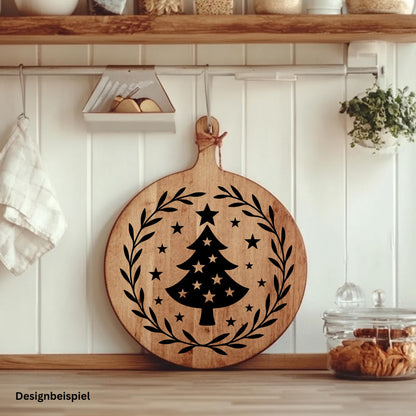 Fensteraufkleber Skandi Weihnachten , Tannenbaum Weihnachtskranz ,Fensterbild ,Aufkleber, Weihnachtsfensterbild Stil Minimalistisch Deko