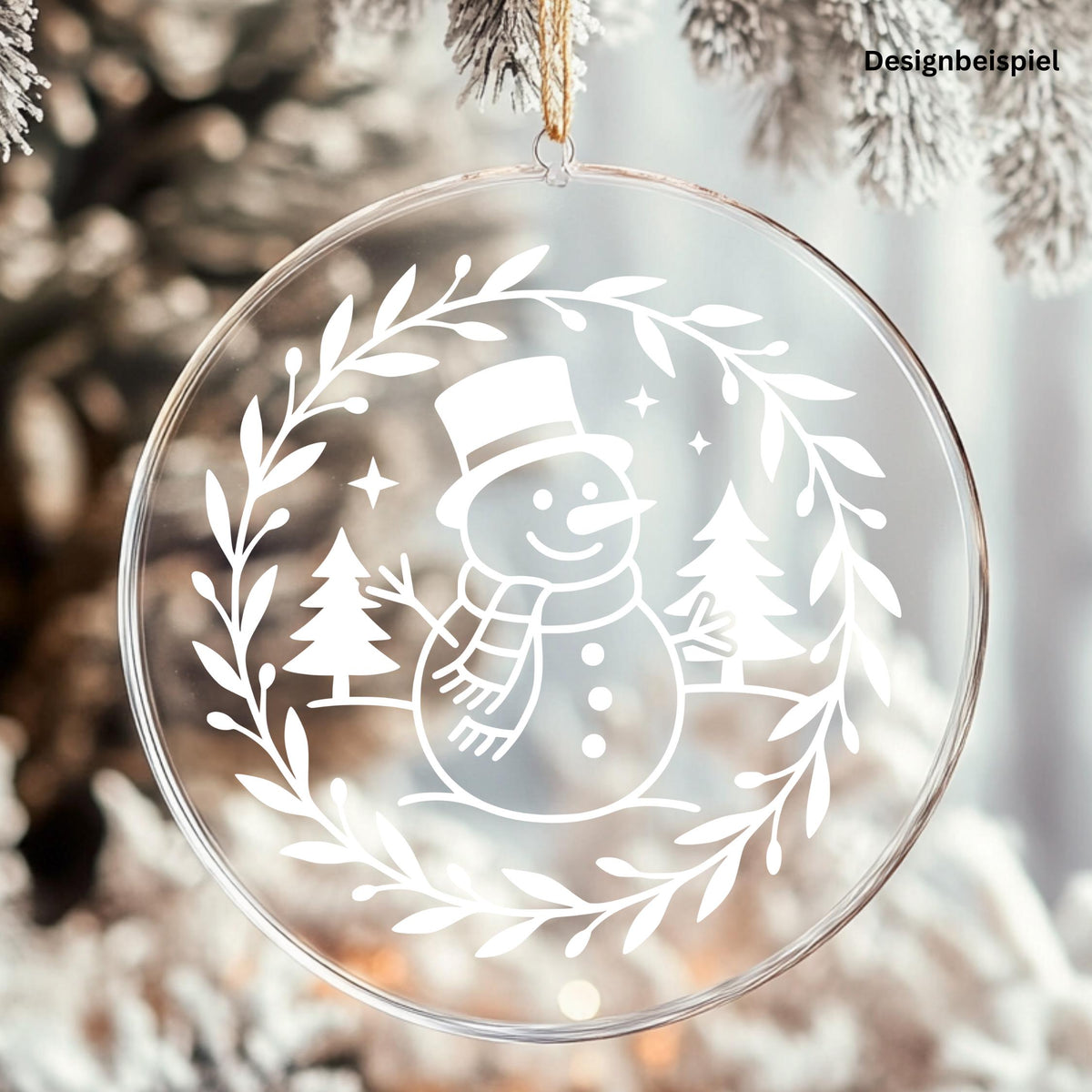 Fensteraufkleber Skandi Weihnachten , Schneemann Weihnachtskranz ,Fensterbild ,DIY Aufkleber, Weihnachtsfensterbild Stil Minimalistisch Deko