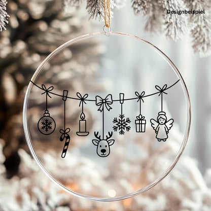 Fensterbild Weihnachtsgirlande, Weihnachtliche Fensterdekoration, Advent Dekoration , Girlande, Schaufenster , XXL Deko, 2 Farben 2 Größen