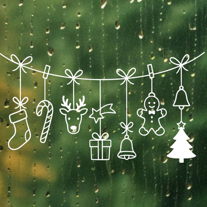 Fensterbild Weihnachtsgirlande, Weihnachtliche Fensterdekoration, Advent Dekoration , Girlande, Schaufenster , XXL Deko, 2 Farben 2 Größen