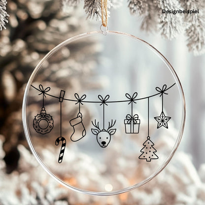 Fensterbild Weihnachtsgirlande, Weihnachtliche Fensterdekoration, Advent Dekoration , Girlande, Schaufenster , XXL Deko, 2 Farben 2 Größen