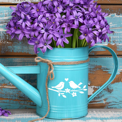 Fensterbild oder Vogelschutz Aufkleber , Frühling, Sommer , Wintergarten, Fensterdekoration, Vögel Zweig, Schaufenster , 2 Farben 2 Größen