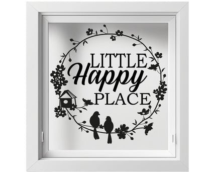 Aufkleber Fensteraufkleber Little Happy Place Vinyl Fensterbild