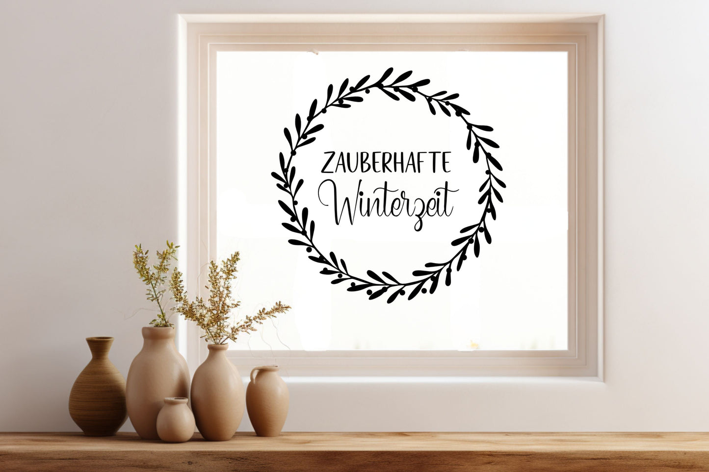 Fensteraufkleber Sticker Zauberhafte Winterzeit Deko Fensterbild Vinyl