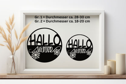 Aufkleber Fensteraufkleber Sticker Hallo Winter Schneeflocken Dekoration Vinyl Fensterbild