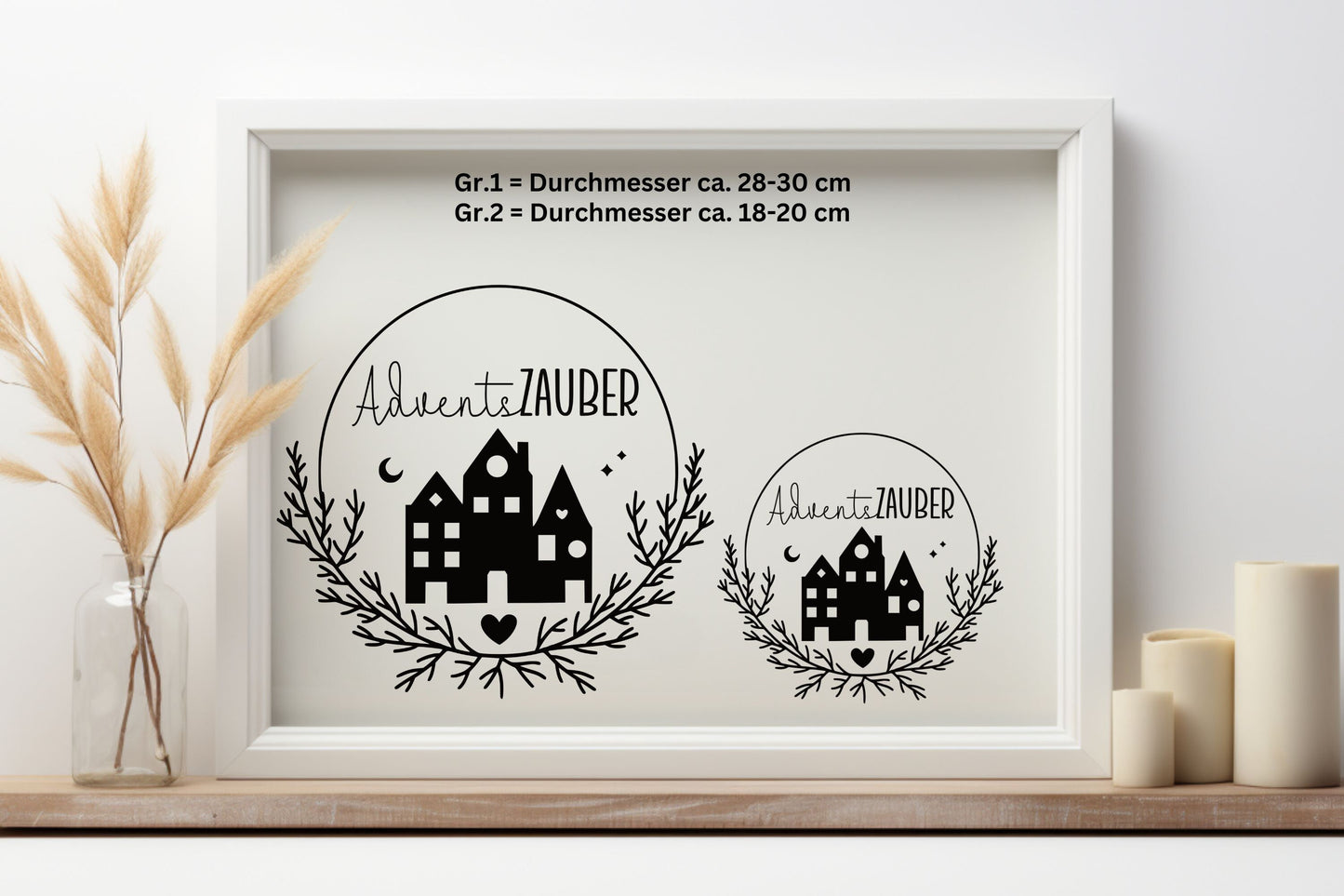 Adventszauber Weihnachten Weihnachtsfenster Fensterbild Aufkleber Fenstersticker Weihnachtsfensterbild Stil Minimalistisch Skandinavisch