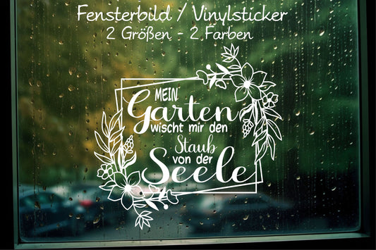 Aufkleber Fensteraufkleber Sticker Garten Deko Blumen mit Spruch Auszeit Dekoration Fensterbild