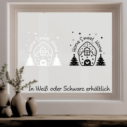 Home Sweet Home Weihnachtsfensterbild Fensteraufkleber Fensterbild