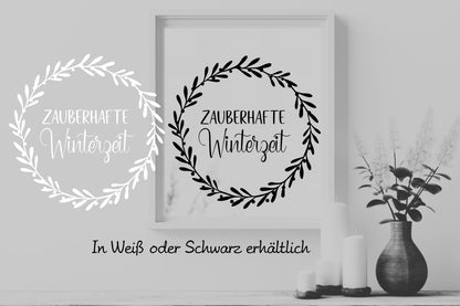 Fensteraufkleber Sticker Zauberhafte Winterzeit Deko Fensterbild Vinyl