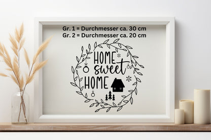 Aufkleber Fensteraufkleber Home Sweet Home Weihnachtszeit Kranz Willkommen Zuhause Dekoration Fensterbild Weihnachten Vinyl Fenstersticker