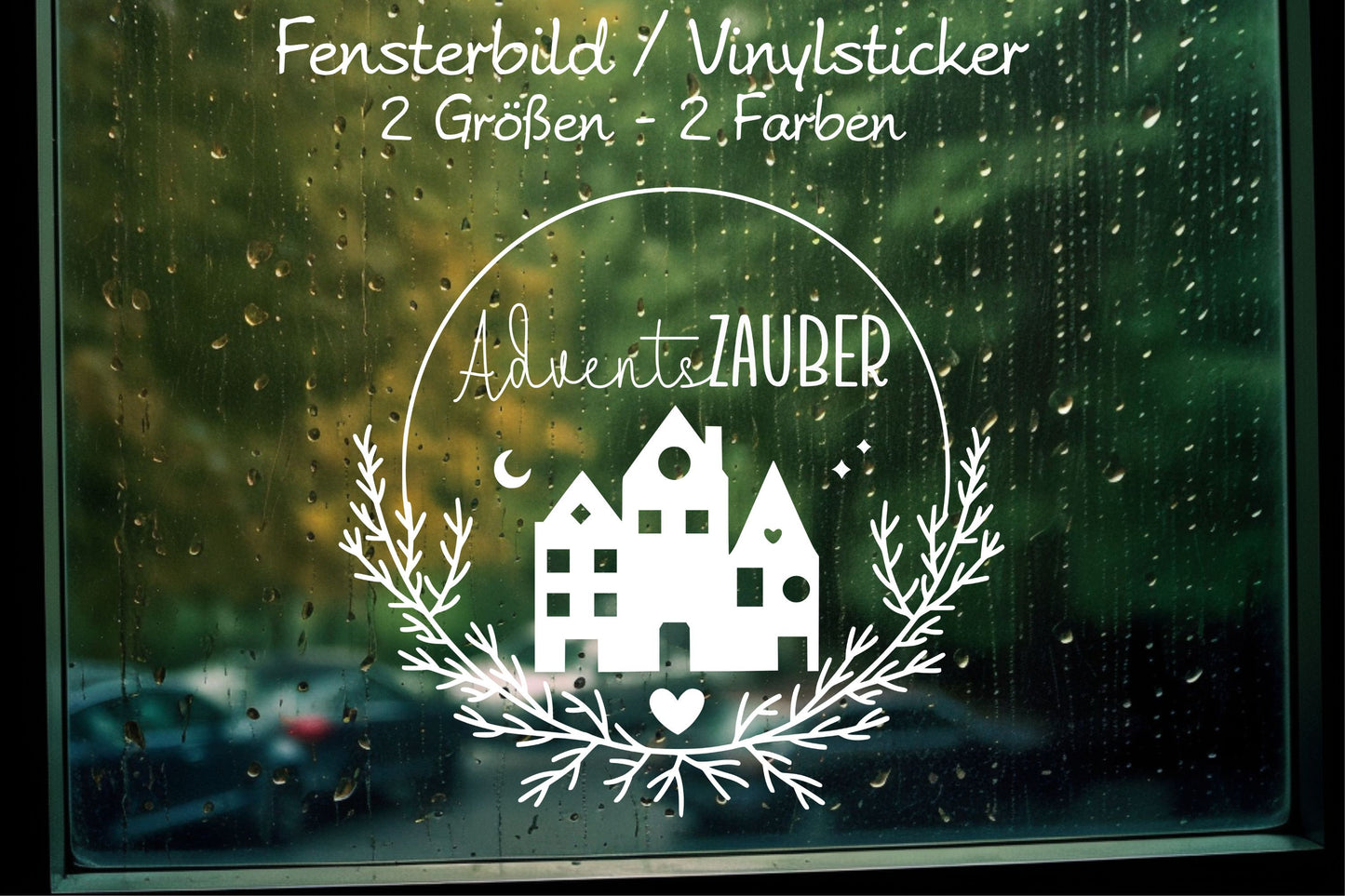 Adventszauber Weihnachten Weihnachtsfenster Fensterbild Aufkleber Fenstersticker Weihnachtsfensterbild Stil Minimalistisch Skandinavisch