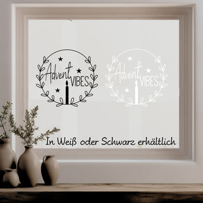 Advent Vibes Aufkleber Fensteraufkleber Sticker Fensterbild minimalistisch skandinavisch Dekofenster