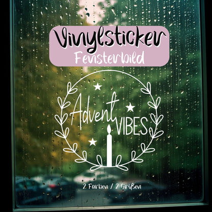 Advent Vibes Aufkleber Fensteraufkleber Sticker Fensterbild minimalistisch skandinavisch Dekofenster