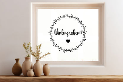 Aufkleber Fensteraufkleber Sticker Winterzauber Deko Fensterbild Fenstersticker