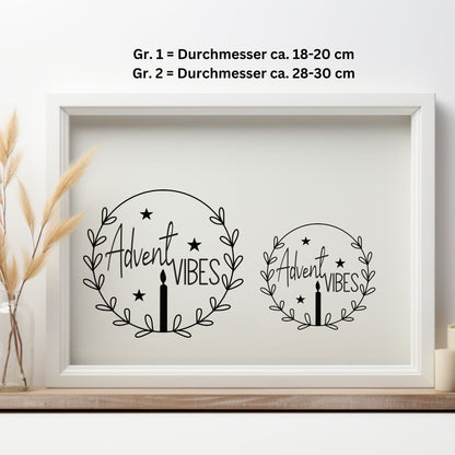 Advent Vibes Aufkleber Fensteraufkleber Sticker Fensterbild minimalistisch skandinavisch Dekofenster